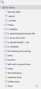 Zotero's folder structure